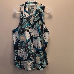 New York & Co halter style button up blouse